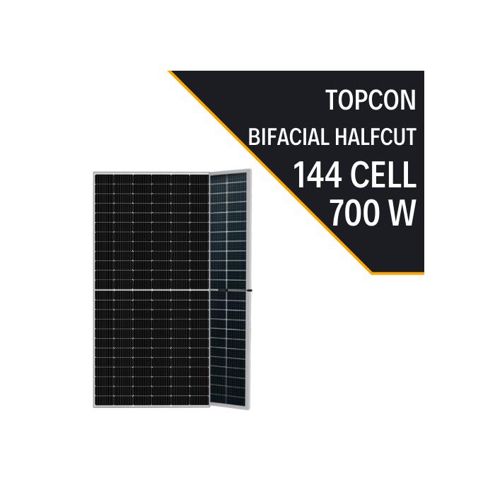  	  LEXRON 144 CELL 700W HALF CUT TOPCON BIFACIAL MULTI BUSBAR GÜNEŞ PANELİ
