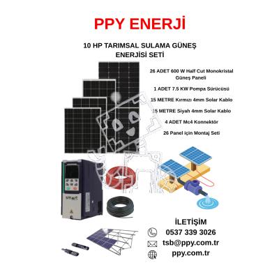 10 HP TARIMSAL SULAMA GÜNEŞ ENERJİSİ SETİ (KONSTRÜKSİYON SETİ İLE BİRLİKTE)