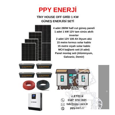 1KW TİNY HOUSE (KÜÇÜK EV) GÜNEŞ ENERJİSİ SETİ