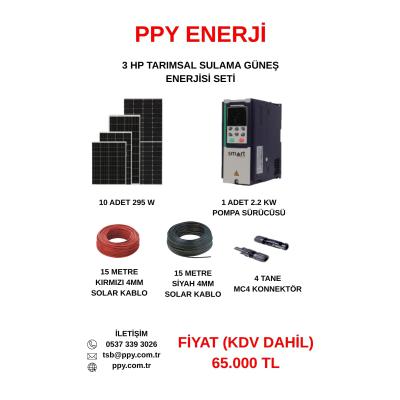 3 HP TARIMSAL SULAMA GÜNEŞ ENERJİSİ SETİ