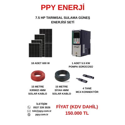7,5 HP TARIMSAL SULAMA GÜNEŞ ENERJİSİ SETİ