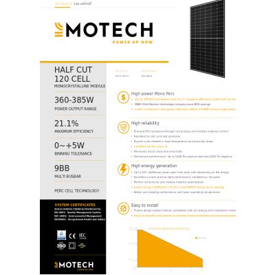 HALF CUT 120 CELL 9BB  385 Watt