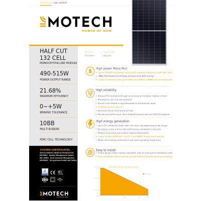 HALF CUT 132 CELL 10BB  500 Watt