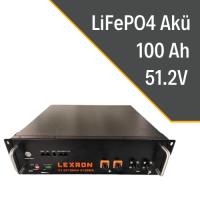 LEXRON 51.2V 100 AH LiFePO4 LİTYUM AKÜ KASET TİPİ