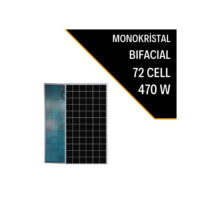 LEXRON 72 CELL 470W MONOPERC BIFACIAL GÜNEŞ PANELİ