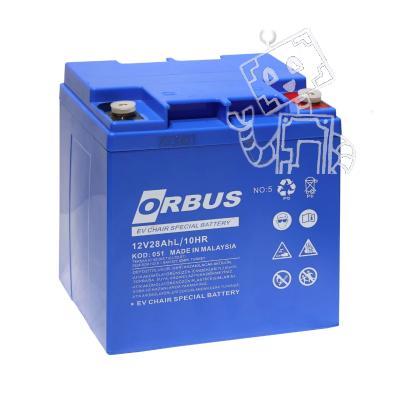 ORBUS 12V 28AH DİKEY ENGELLİ ARAÇ AKÜSÜ