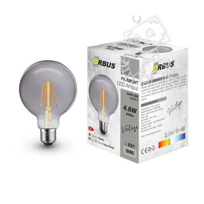 ORBUS Globe GS95 4.8W SMOKY Ampul 360lm Sari Işik 4 ADET
