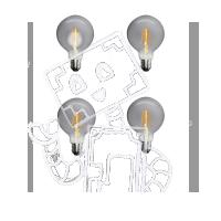 ORBUS Globe GS95 4.8W SMOKY Ampul 360lm Sari Işik 4 ADET