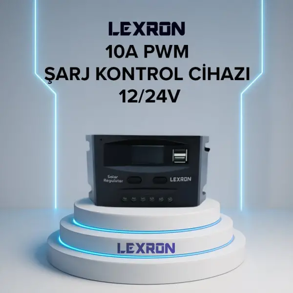 LEXRON 10A 12/24V PWM ŞARJ KONTROL CİHAZI