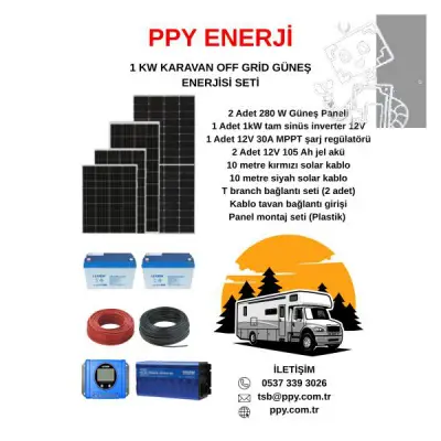 1KW KARAVAN GÜNEŞ ENERJİSİ SETİ
