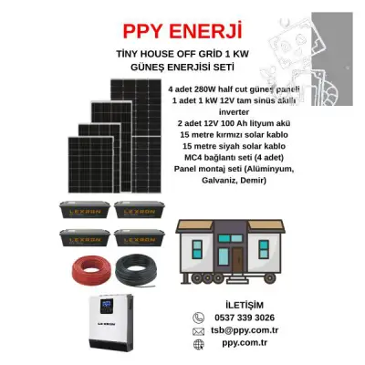 1KW TİNY HOUSE (KÜÇÜK EV) GÜNEŞ ENERJİSİ SETİ