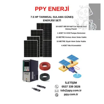 7,5 HP TARIMSAL SULAMA GÜNEŞ ENERJİSİ SETİ