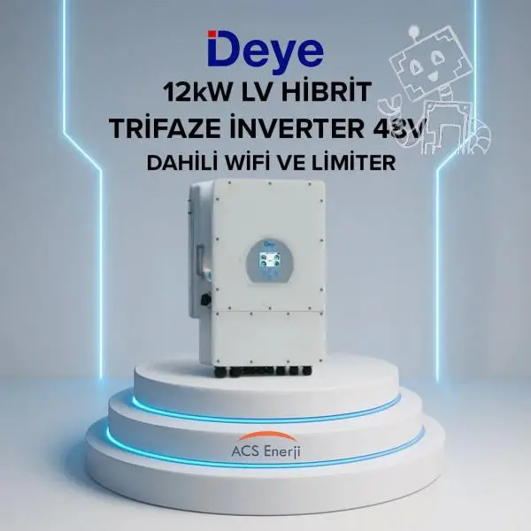 DEYE 12KW ON-GRİD TRİFAZE HİBRİT 48V İNVERTER