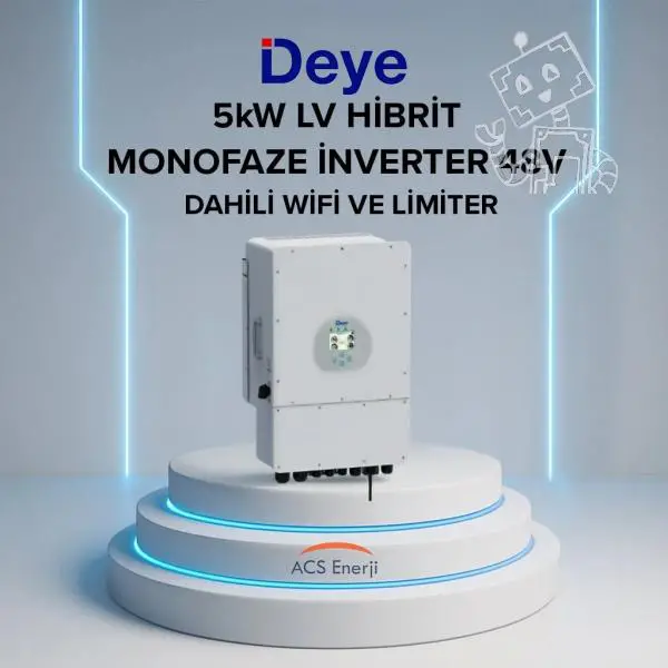 DEYE 5KW ON-GRİD MONOFAZE HİBRİT 48V İNVERTER