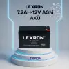 LEXRON 12V 7.2AH KURU AKÜ