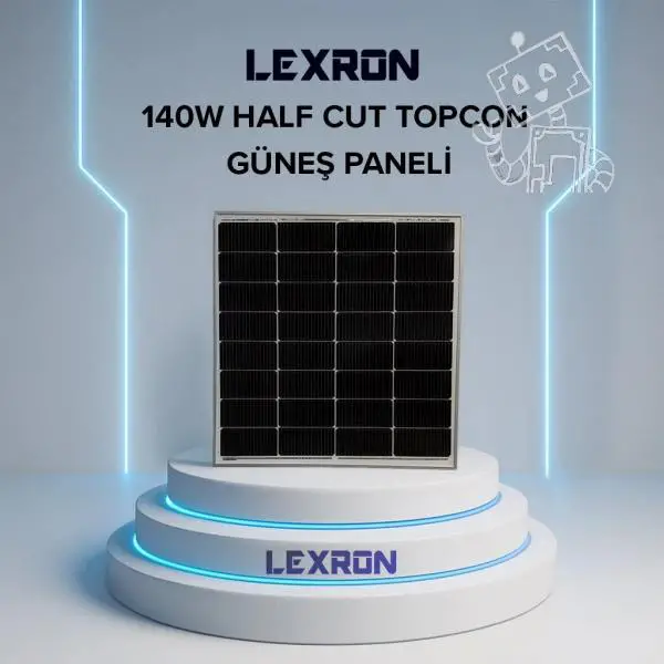 LEXRON 140W HALFCUT TOPCON MONOKRİSTAL GÜNEŞ PANELİ