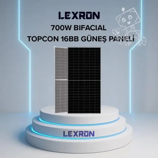 LEXRON 144 CELL 700W HALF CUT TOPCON BIFACIALMULTI BUSBAR GÜNEŞ PANELİ