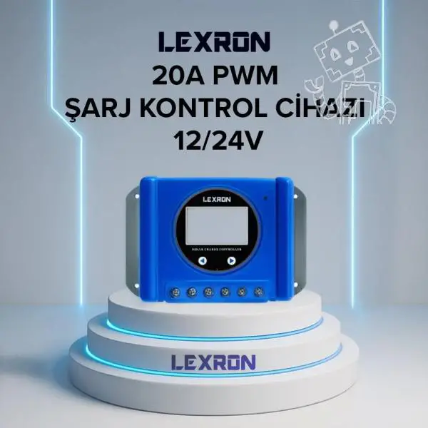 LEXRON 20A 12/24V PWM ŞARJ KONTROL CİHAZI