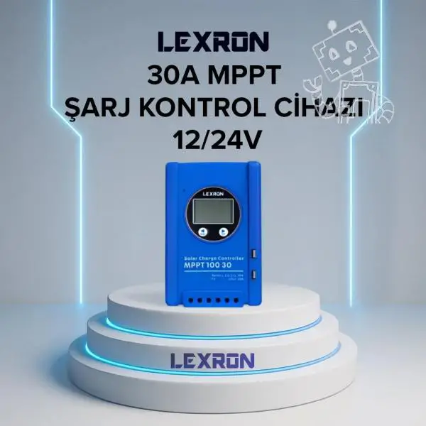 LEXRON 30A 12/24V MPPT ŞARJ KONTROL CİHAZI