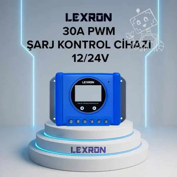 LEXRON 30A 12/24V PWM ŞARJ KONTROL CİHAZI