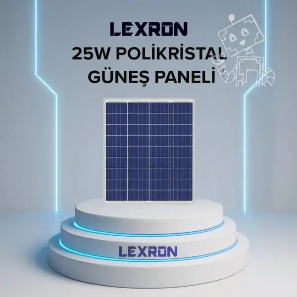 LEXRON 36 CELL 25W POLYKRİSTAL GÜNEŞ PANELİ