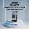 LEXRON 80A 12/24/36/48V MPPT ŞARJ KONTROL CİHAZI