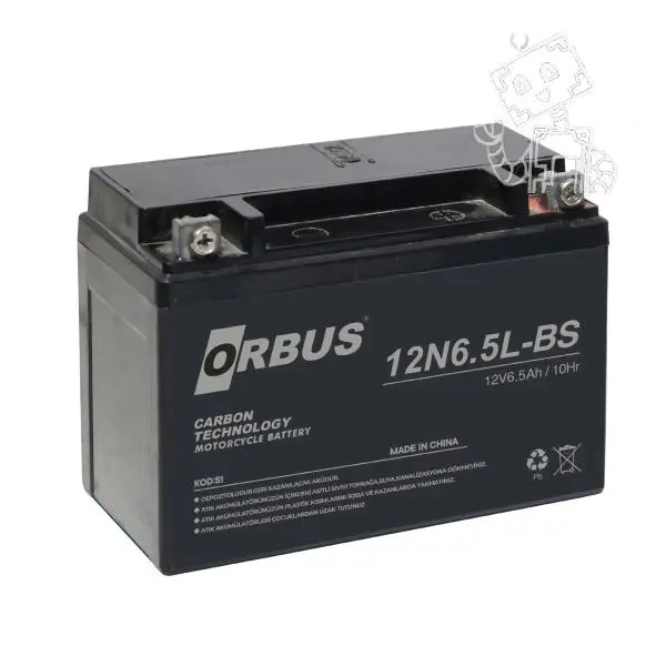 ORBUS 12N6.5L-BS MOTOSİKLET AKÜSÜ