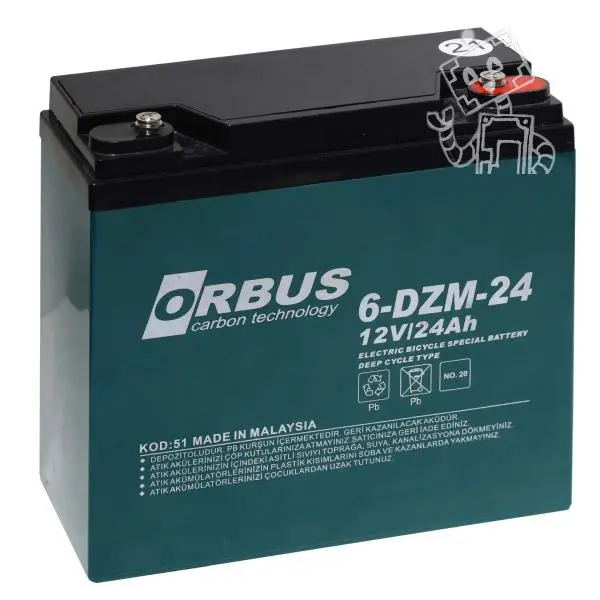 ORBUS 12V 24AH ELEKTRİKLİ BİSİKLET AKÜSÜ